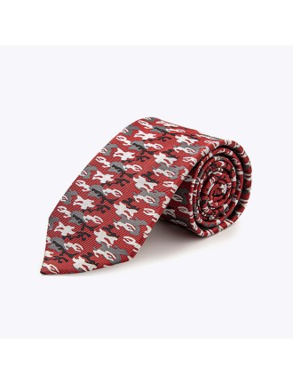 Luxury Silk Camouflage Red Men's Tie