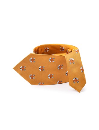 Orange Fox Face Jacquard Men's Tie