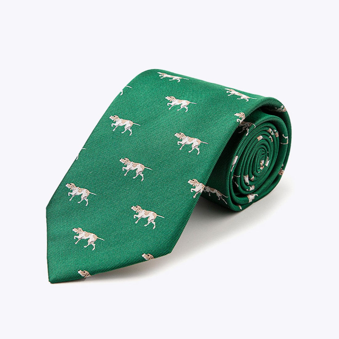 Emerald green animal print tie