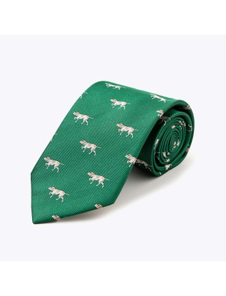 Emerald green animal print tie