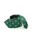 Emerald green animal print tie