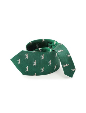 Emerald green animal print tie