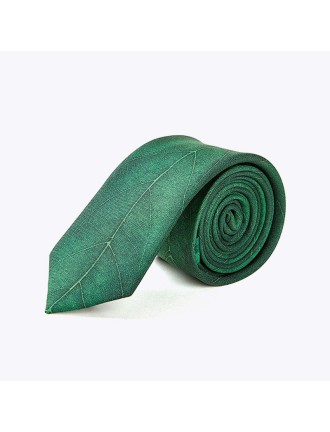 Men's Silk Emerald Leaf Pattern Tie