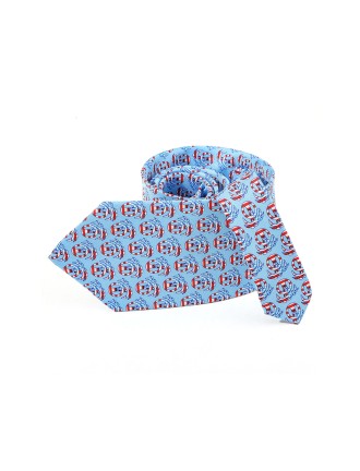 American blue flag patriotic palm tree print tie